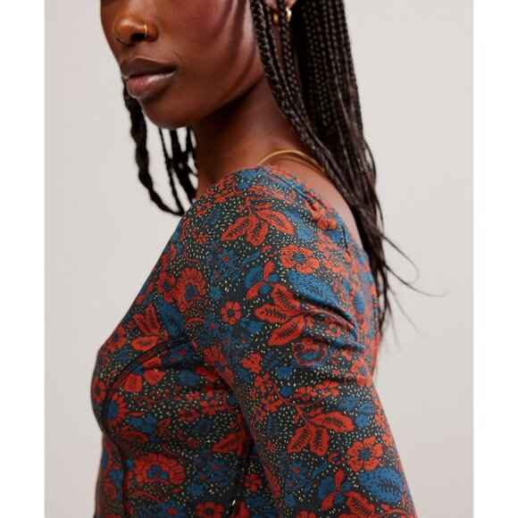 FREE PEOPLE Melanie Long Sleeve Top /‎ Night Combo - Picture 5 of 6